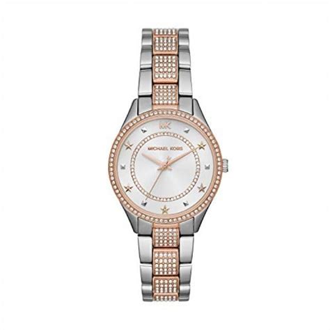 michael kors women's lauryn quartz watch with stainless steel 